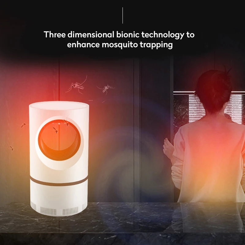 Electric Mosquito Trap Blue Light Mosquito Killer Lamp with USB Power Suction Fan No Zapper Child Safe