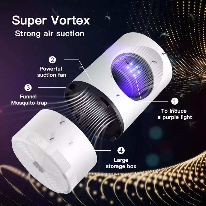 Electric Mosquito Trap Blue Light Mosquito Killer Lamp with USB Power Suction Fan No Zapper Child Safe