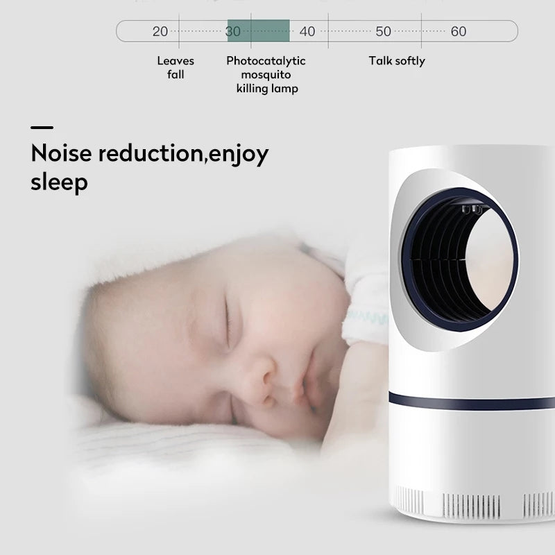 Electric Mosquito Trap Blue Light Mosquito Killer Lamp with USB Power Suction Fan No Zapper Child Safe