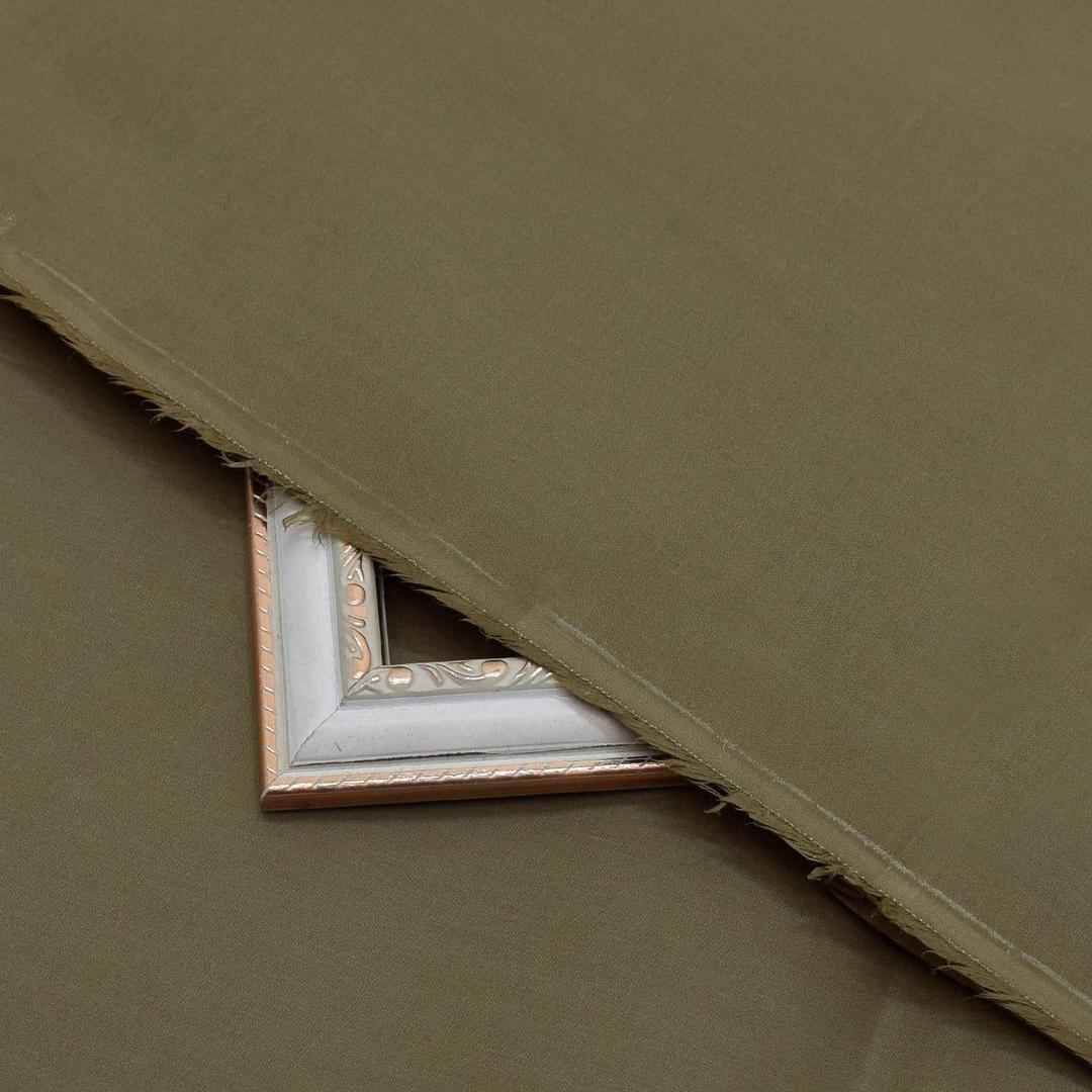 Men's Unstitched Cotton Suit - 1 Pc Green Plain Fabric