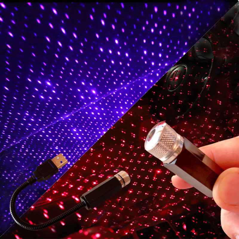 Romantic Car Roof Star Projector LED Galaxy Lamp USB Adjustable Interior Light
