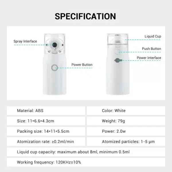 Portable Nebulizer For Asthma Rechargeable Inhaler Nebulizer Machine For Kids And Adults