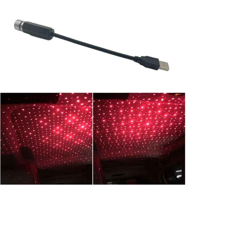 Romantic Car Roof Star Projector LED Galaxy Lamp USB Adjustable Interior Light