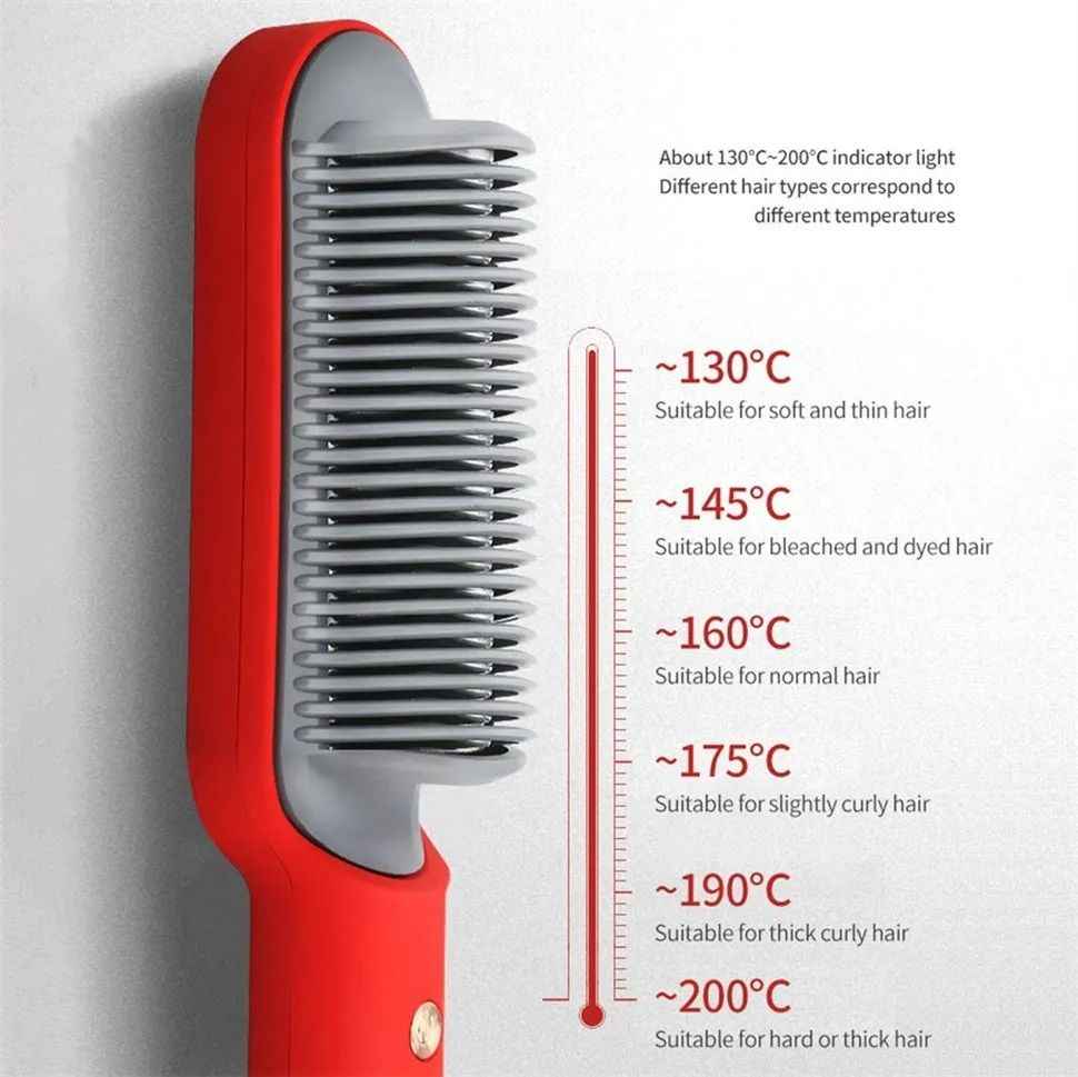 Electric Professional Hair Straightening Brush (random Color)