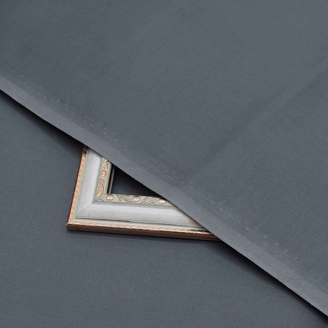 Men's Unstitched Cotton Suit - Grey Plain Design - 1 Pcs