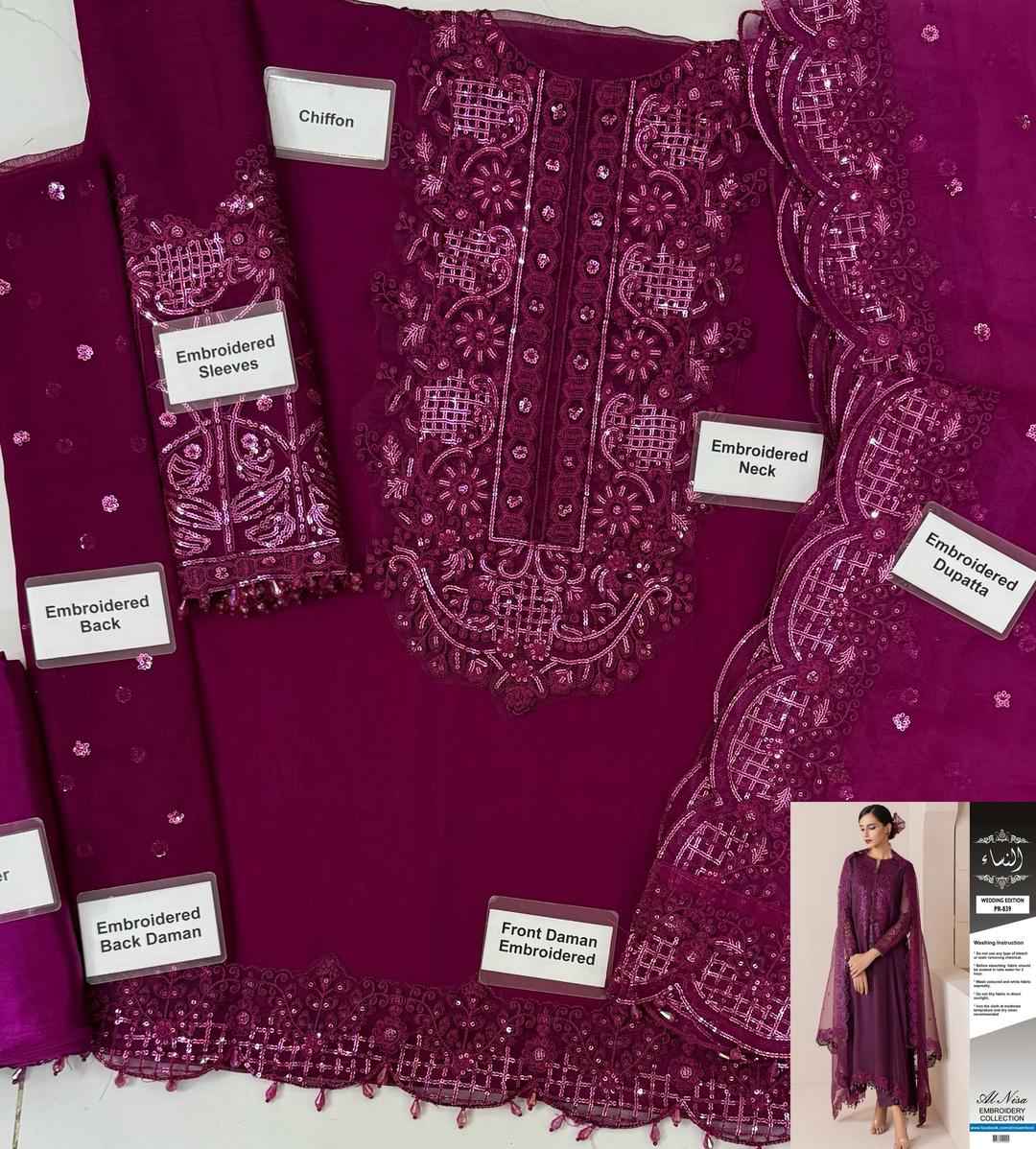 3 Pcs Women's Unstitched Plain Suit