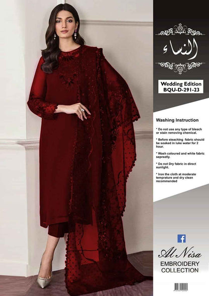 3 Pcs Women's Unstitched Plain Suit