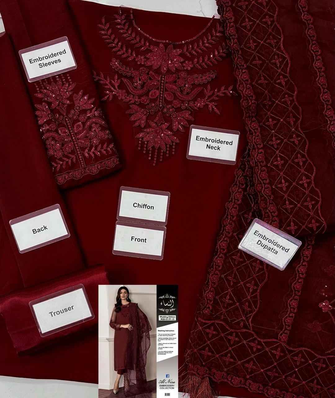 3 Pcs Women's Unstitched Plain Suit