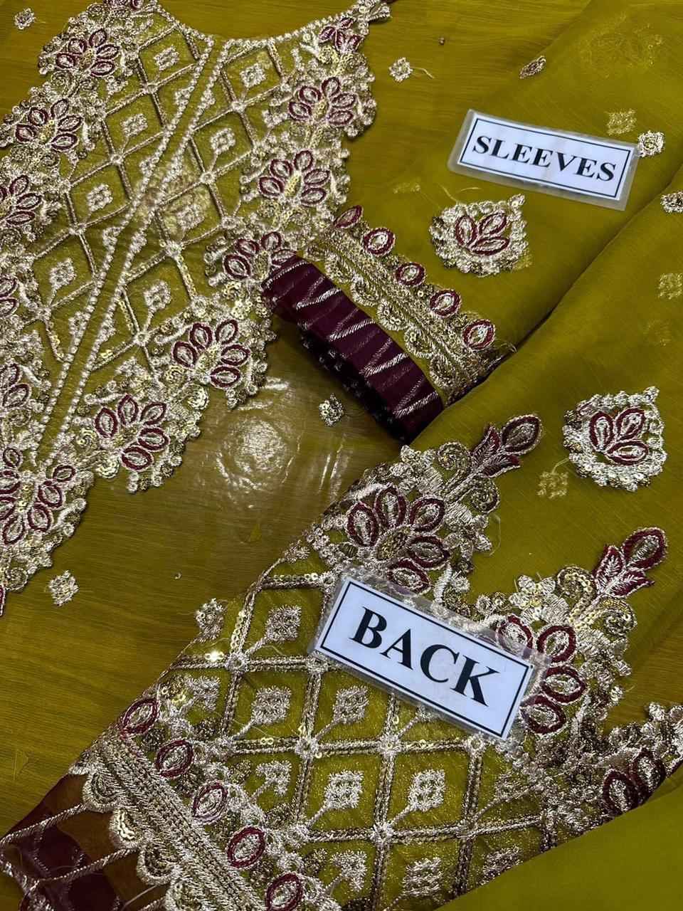 3 Pcs Women's Unstitched Embroidered Suit