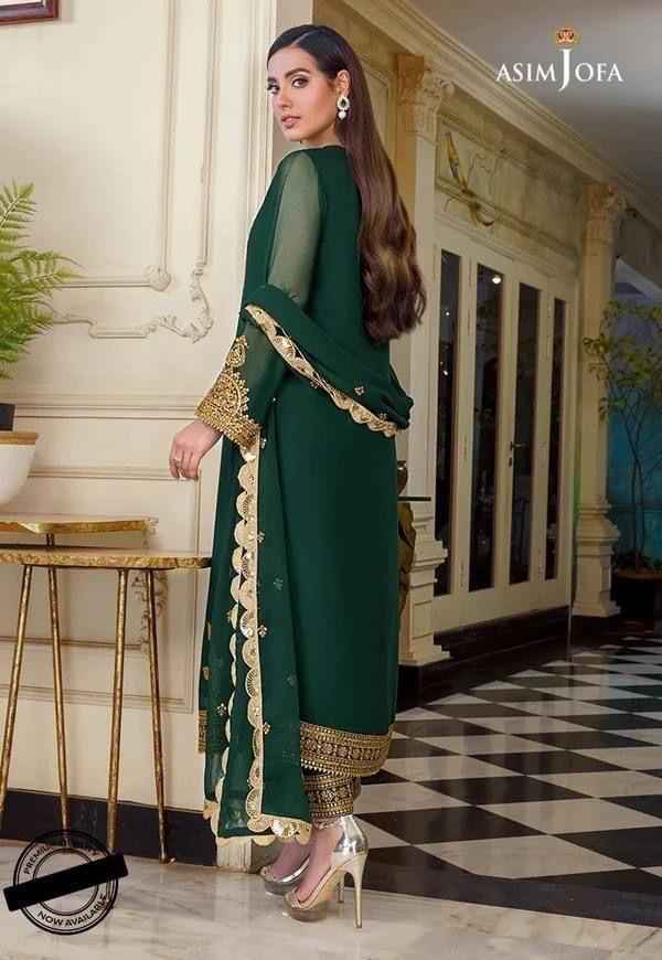 3 Pcs Women's Unstitched Sequins Embroidered Suit