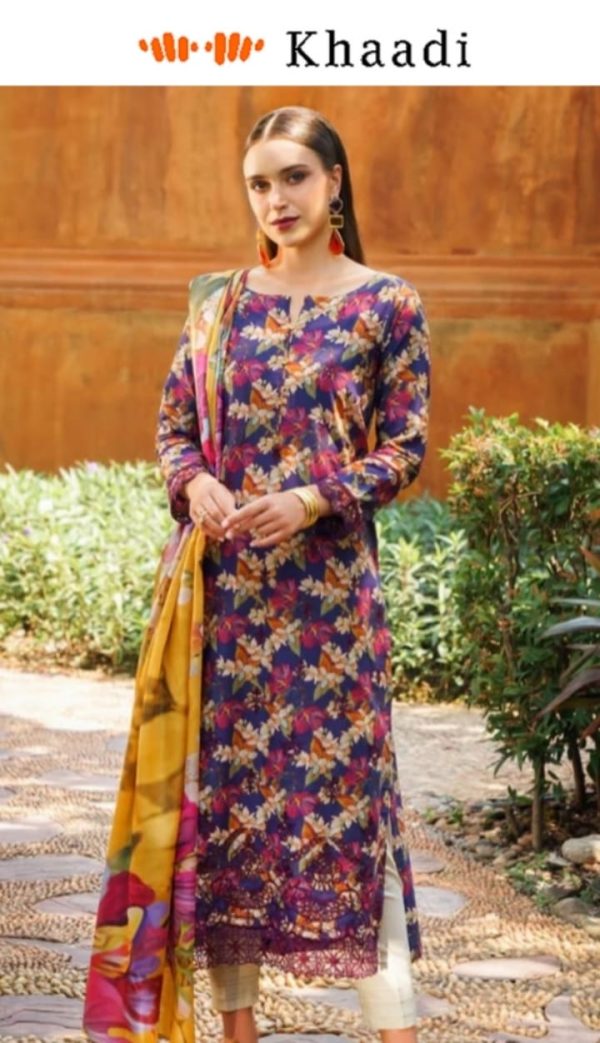 ✨ Khaadi Brand ✨ 3 Piece Digital Printed Lawn Unstitched Suit New Collection 2025 For Women