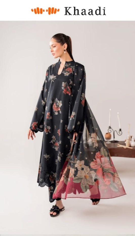 ✨ Khaadi Brand ✨ 3 Piece Digital Printed Lawn Unstitched Suit New Collection 2025 For Women