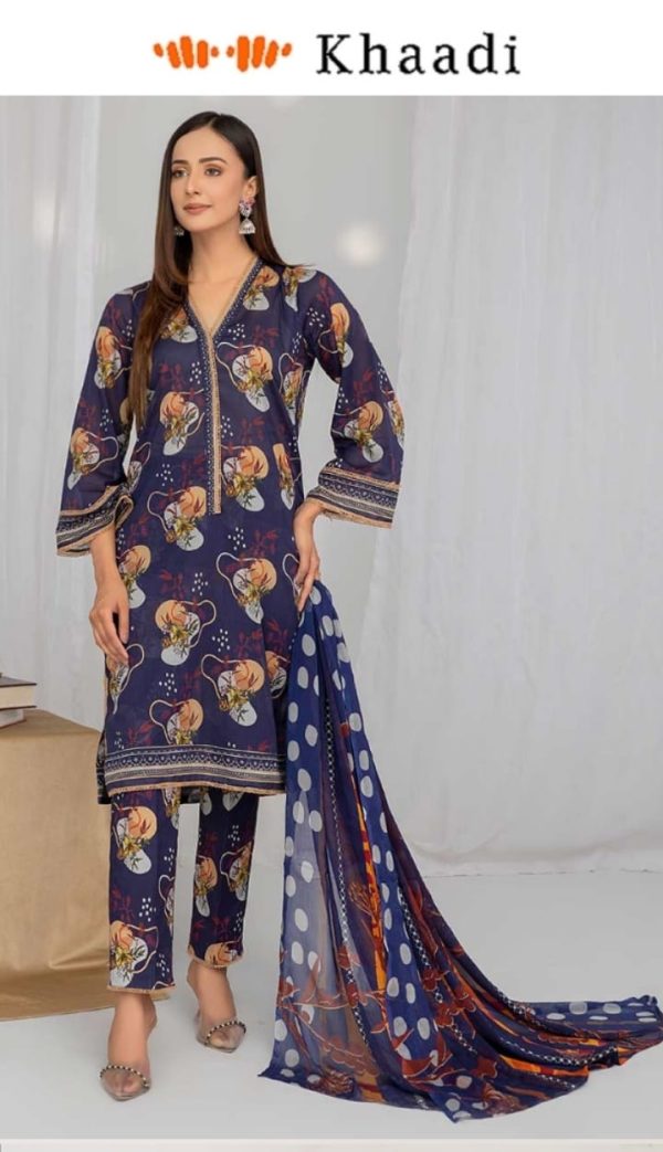 ✨ Khaadi Brand ✨ 3 Piece Digital Printed Lawn Unstitched Suit New Collection 2025 For Women