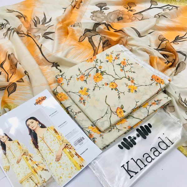 ✨ Khaadi Brand ✨ 3 Piece Digital Printed Lawn Unstitched Suit New Collection 2025 For Women