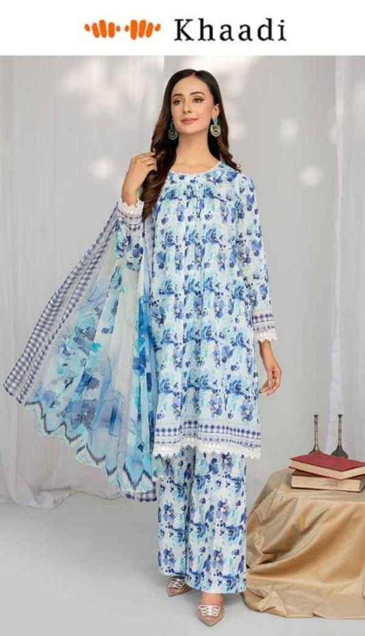✨ Khaadi Brand ✨ 3 Piece Digital Printed Lawn Unstitched Suit New Collection 2025 For Women