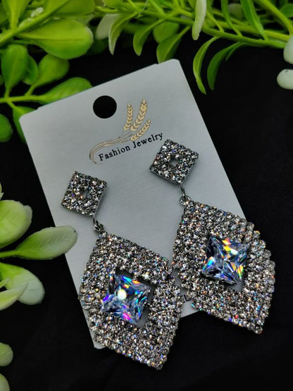 Imported Elegant Earrings  | Radiant Princess | Best Quality Earrings For Girls & Women | Luxury Look Earrings (Silver Color)