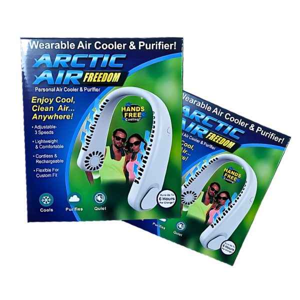 Neck Fan – Wearable Air Cooler & Purifier – Arctic Air Freedom – 3-speed Neck Cooler, Small Fan For Outdoor & Indoor Use, Usb-rechargeable Fan ( Random Color )