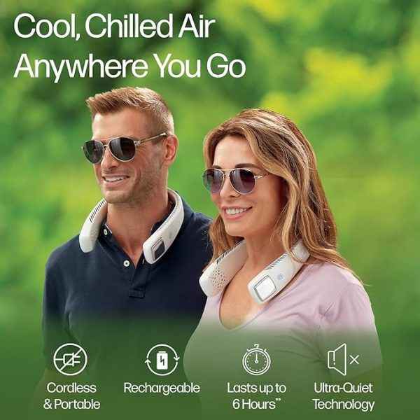 Neck Fan – Wearable Air Cooler & Purifier – Arctic Air Freedom – 3-speed Neck Cooler, Small Fan For Outdoor & Indoor Use, Usb-rechargeable Fan ( Random Color )