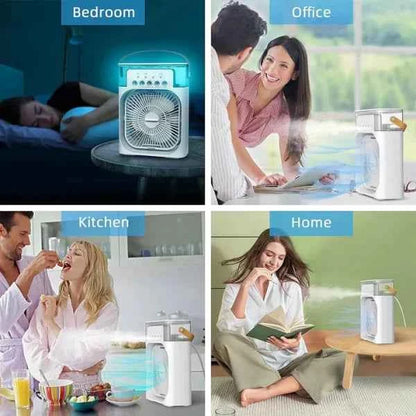 Portable Air Conditioner Fan Usb Electric Fan With Led Night Light, Fine Mist Water, And Humidifier Function | Led Night Light Water Mist (random Color)