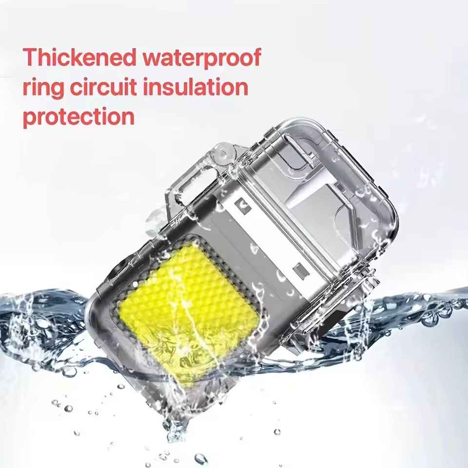 Rechargeable Electronic Lighter with LED Flashlight for Camping and Outdoors